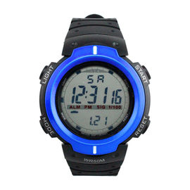 Unisex Mens Digital Sports Watches With Plastic Glass , Rubber Strap Watches