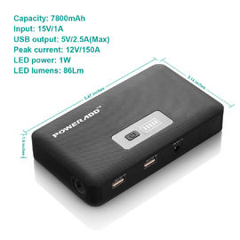 پشتیبان گیری همراه شارژر باتری 7800MAH اتومبیل پرش نویسنده با چراغ قوه LED