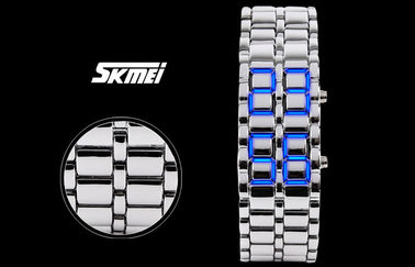 SKMEI مرد آهن سامورایی LED گدازه ساعت، LED دیجیتال مچی