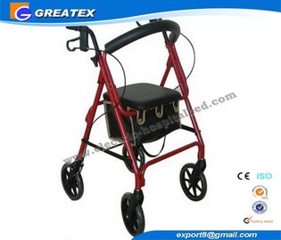 بسیار سبک وزن و rollator تاشو 4 چرخ واکر، قاب راه رفتن تاشو برای افراد مسن